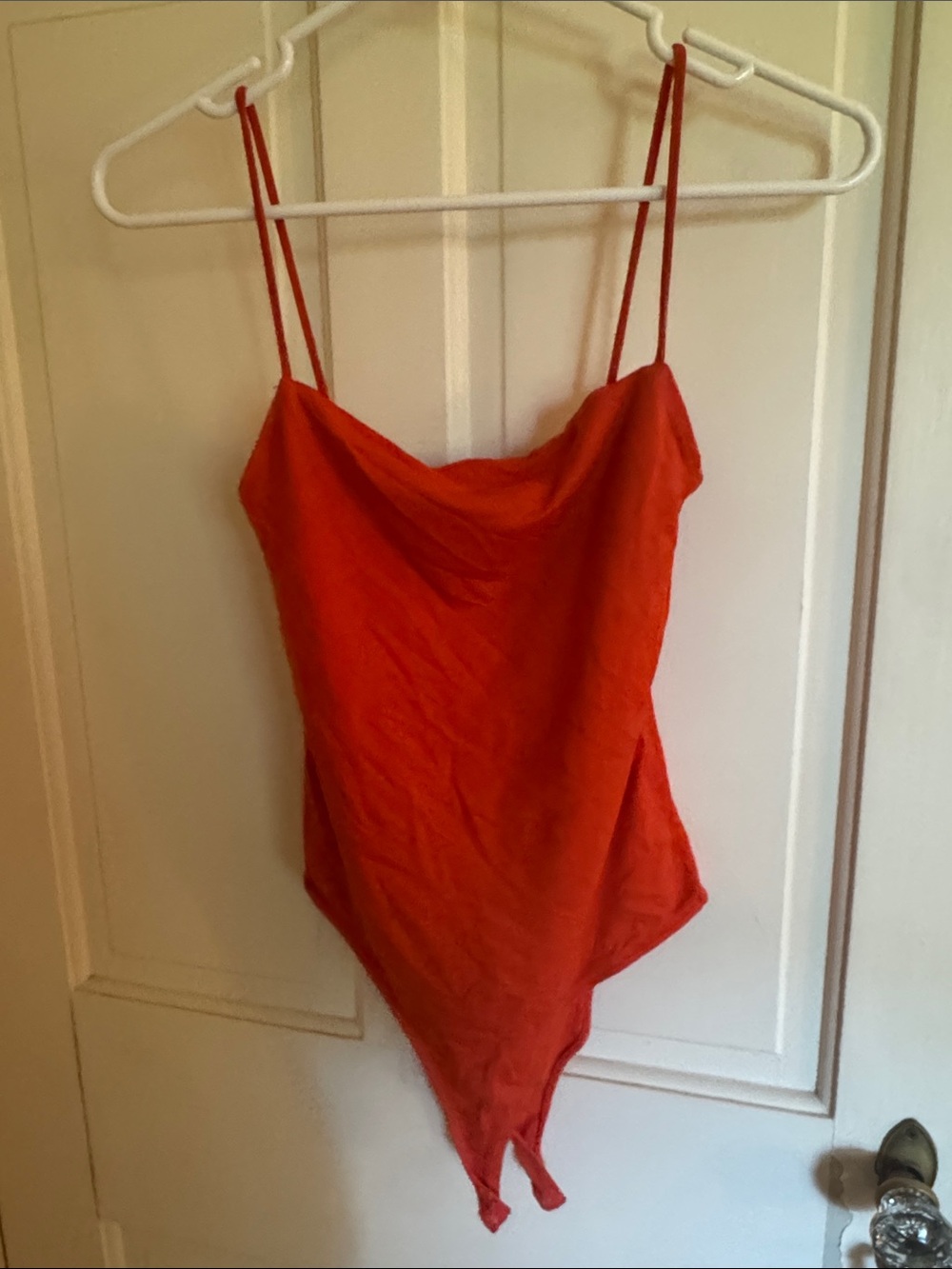 Red Women's Cowl Neck Bodysuit - Unbranded